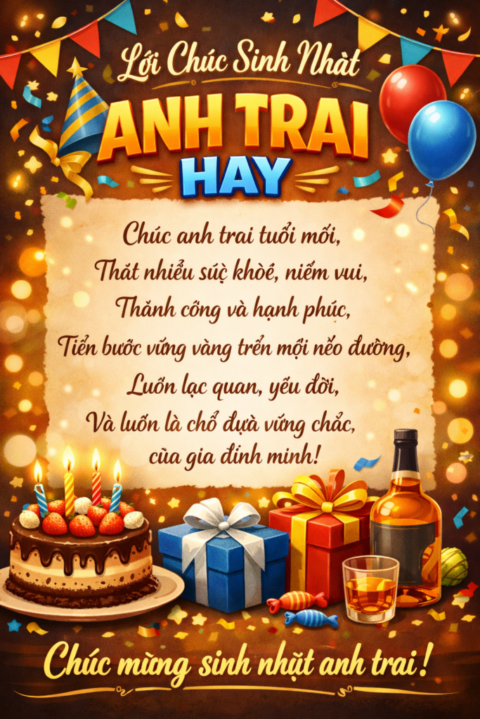 Lời chúc sinh nhật anh trai hay