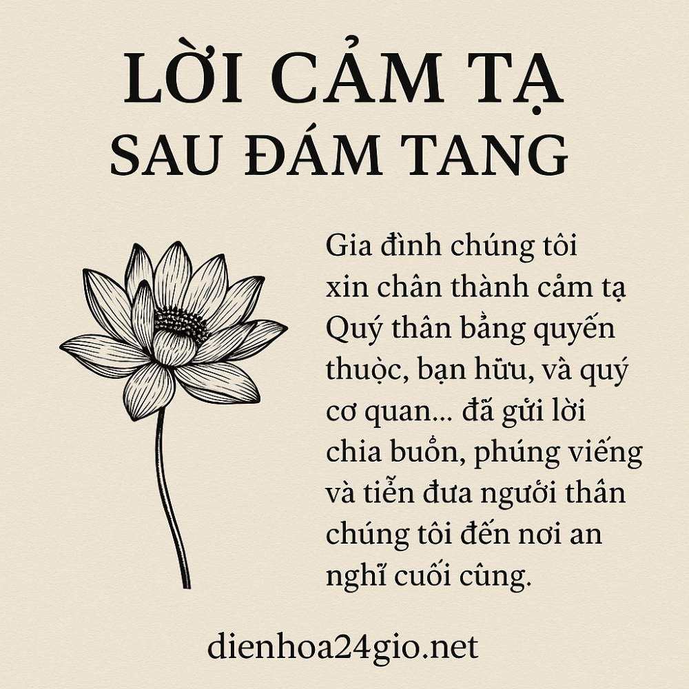 Lời cảm tạ sau đám tang